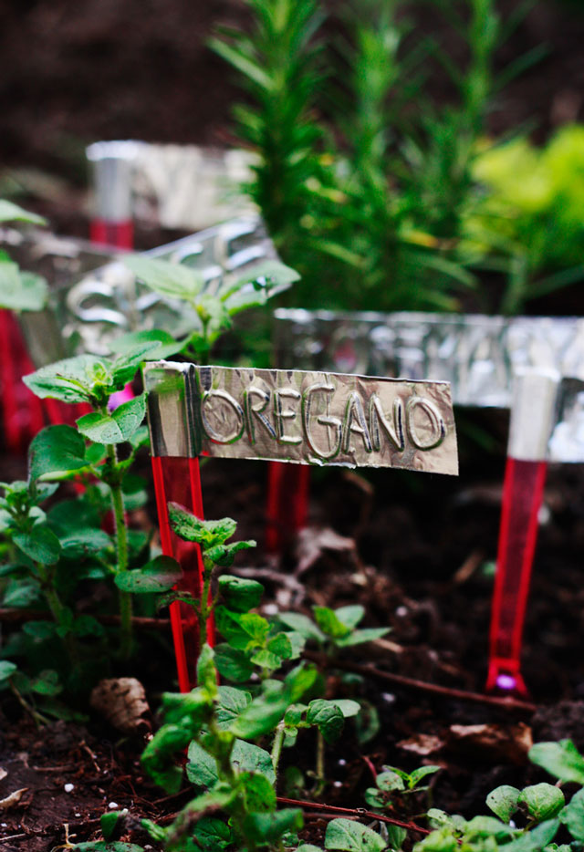 Aluminum Duct Tape Garden Markers