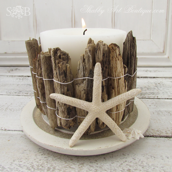 Driftwood Coastal Candle Holder