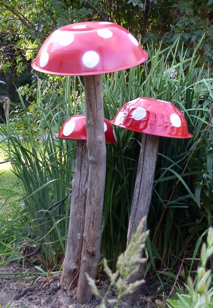 garden mushrooms diy decor easy projects upcycle cheap