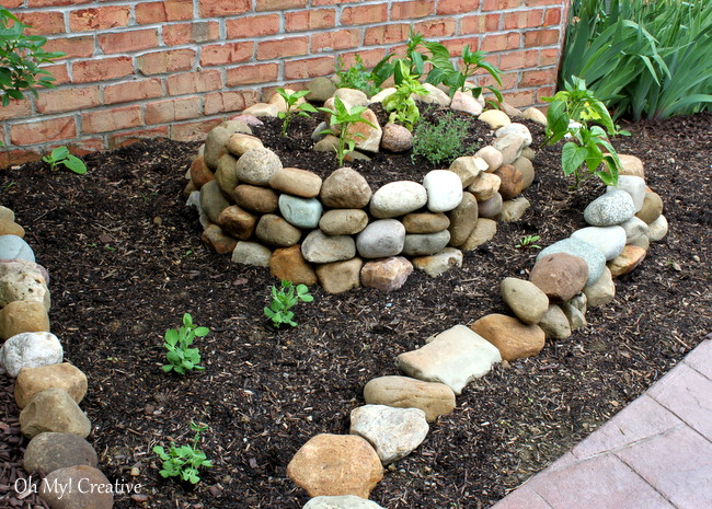 Spiral Garden Made of Rocks and Stones