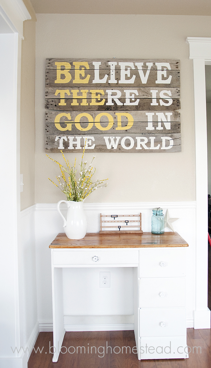 Wood Pallet Sign with a Meaningful Quote