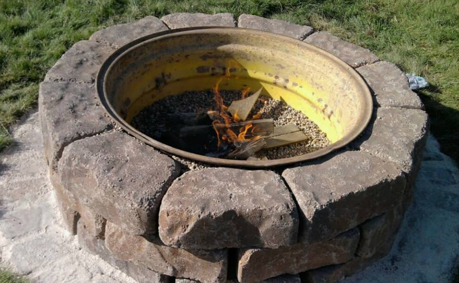 Old Steel Rim Fire Pit