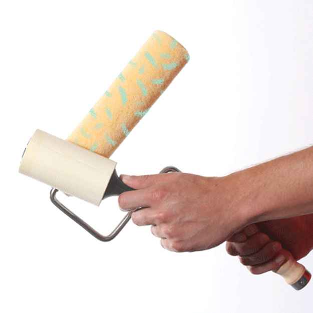 Use a lint roller to remove fuzz from your brushes and rollers before you start