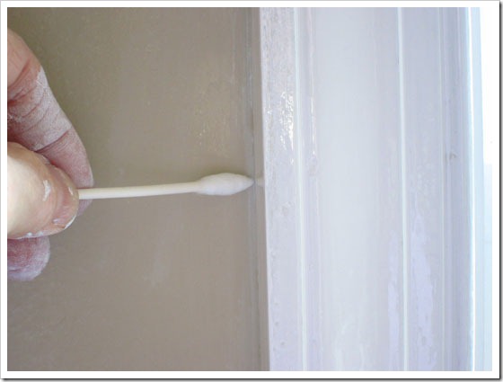 Use precision q-tips to easily clean up paint smudges along the edges when painting