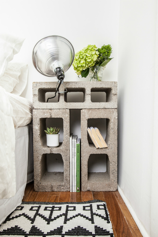 Cinder Block Bedside Table