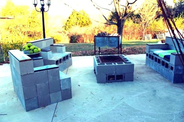 Cinder Block Furniture Set With Armchairs And A Couch