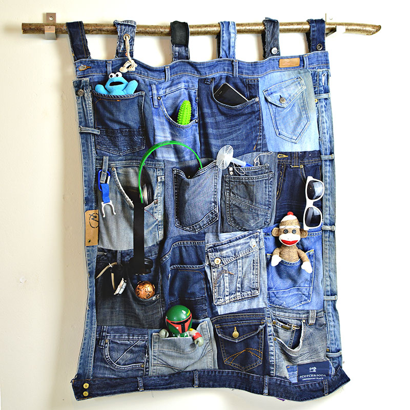 Upcycle Old Jeans into a Great Denim Pocket Organiser