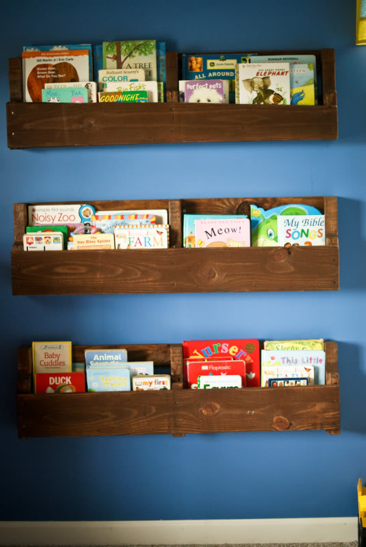 Wood Pallet Bookshelves