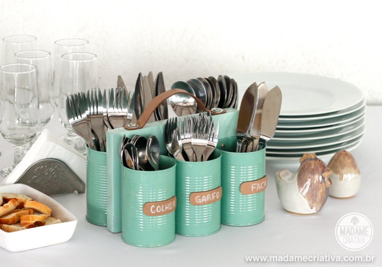 Tin Can Utensil Holder