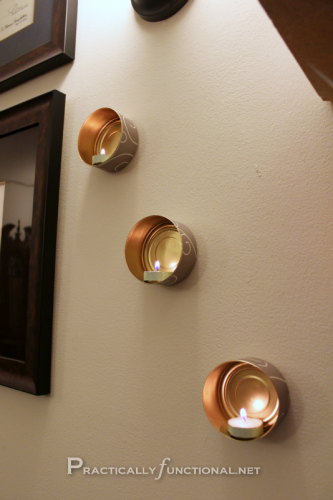 Wall Mounted Tin Can Tea Lights