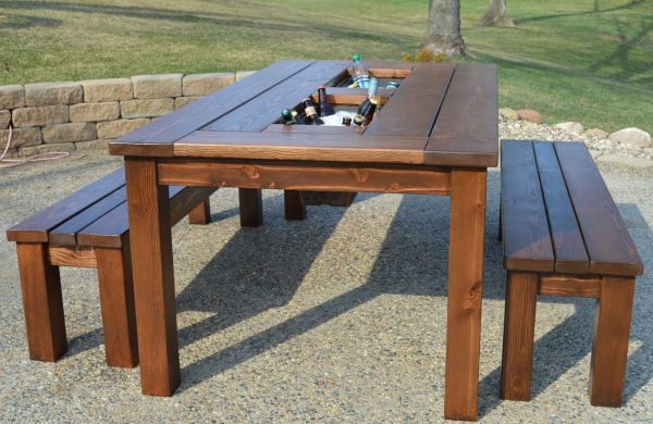 Patio Table with Built-In Ice Boxes