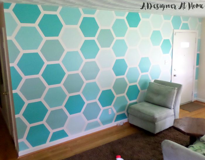 hexagon ombre wall