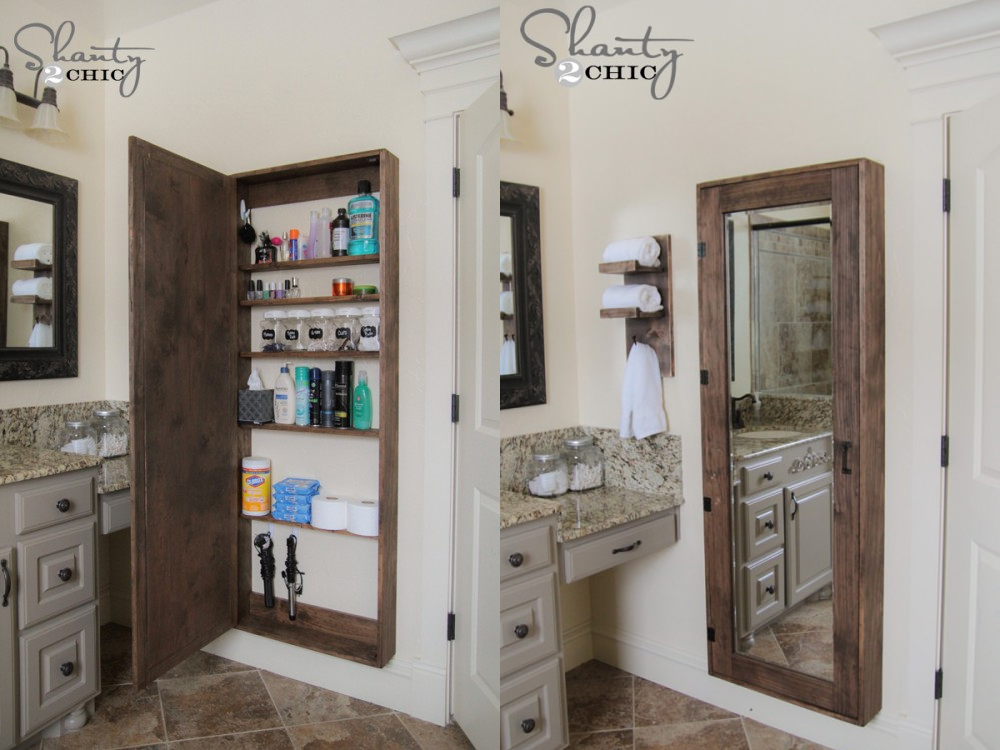 Bathroom Mirror Storage Case