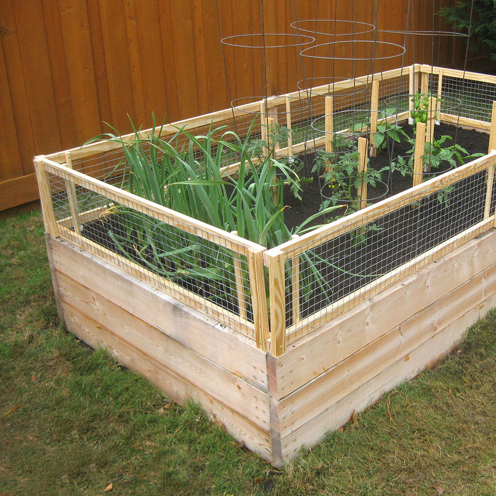 Raised Garden Bed with Fence