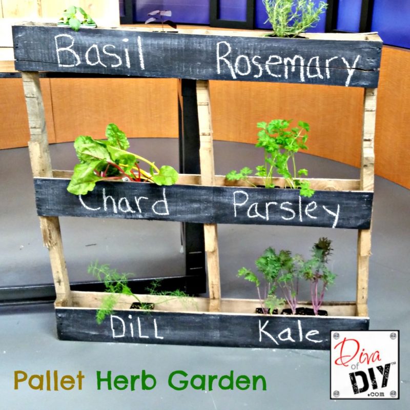 Free Standing Pallet Herb Garden