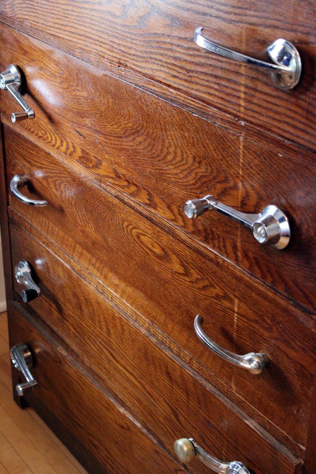 Dresser Pulls Made Out of Old Car Handles