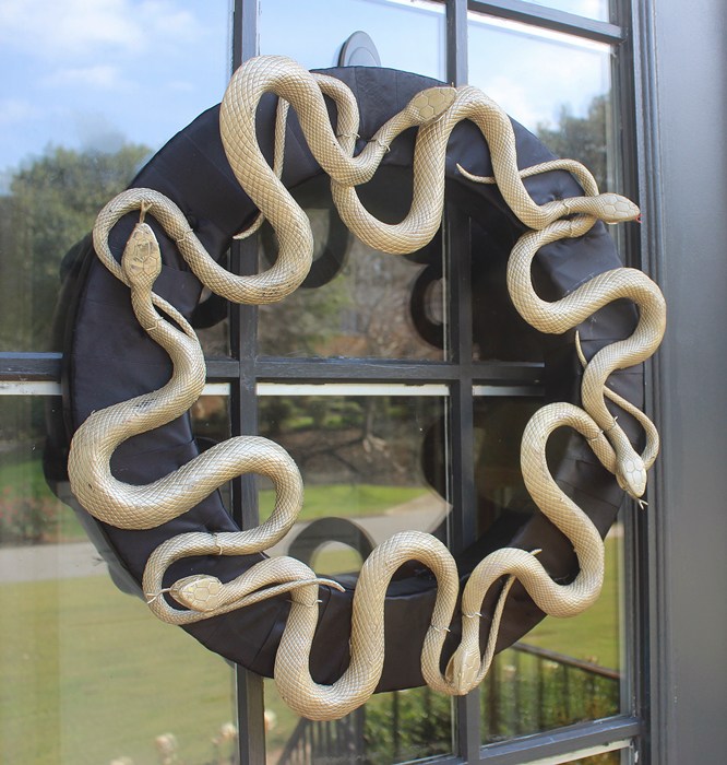 Creepy Gold Snakes Halloween Wreath