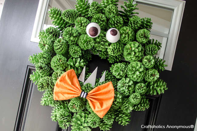 Pine Cone Monster Wreath