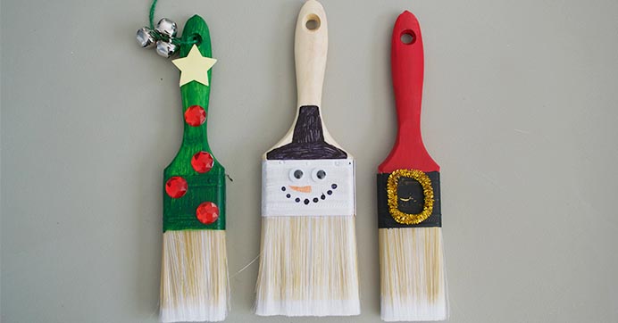 Paint Brush Christmas Tree Ornaments