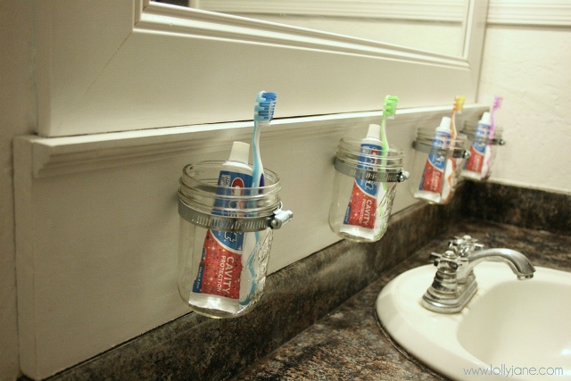 Mason Jar Bathroom Storage