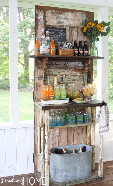 Vintage Door Beverage Station