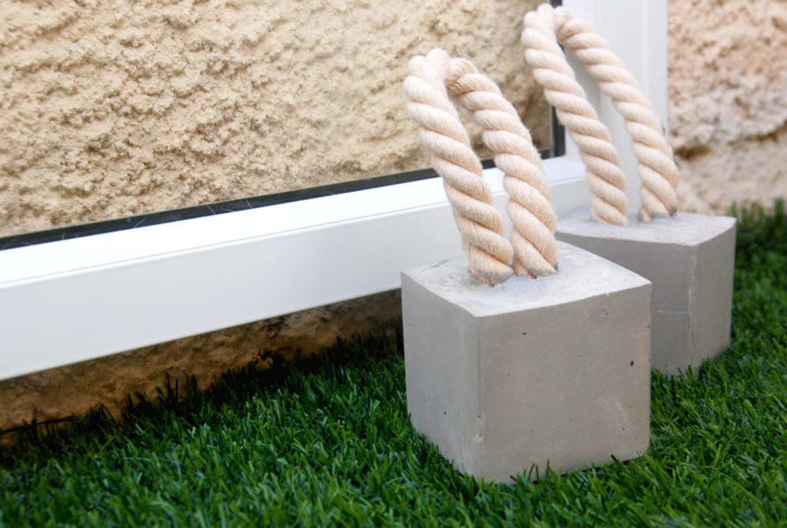 Cement and Rope Door Stopper