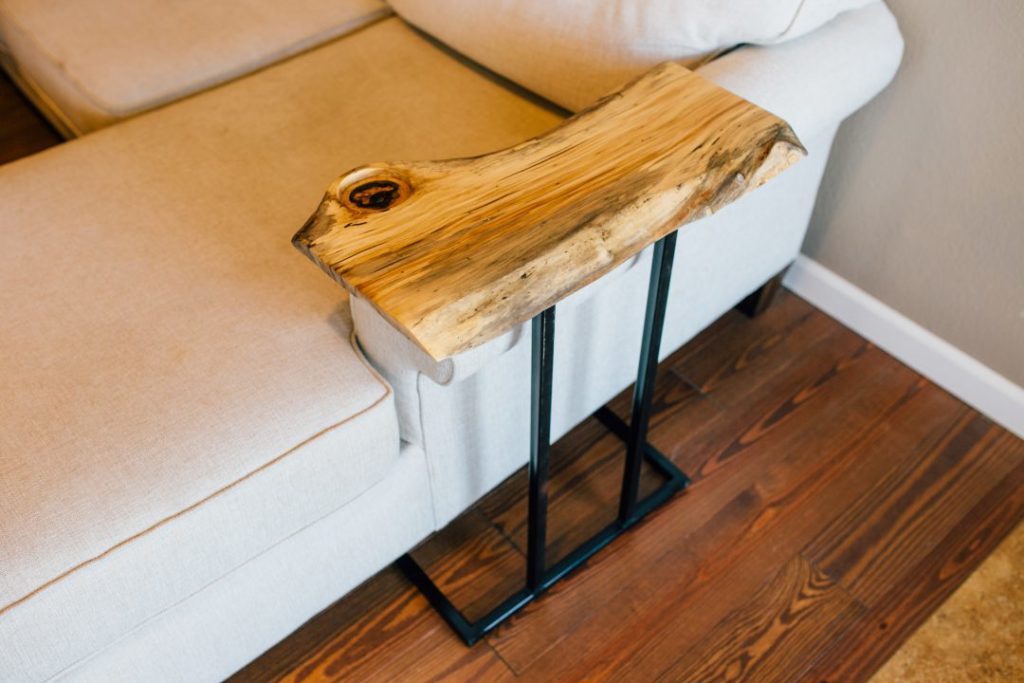 live edge side table