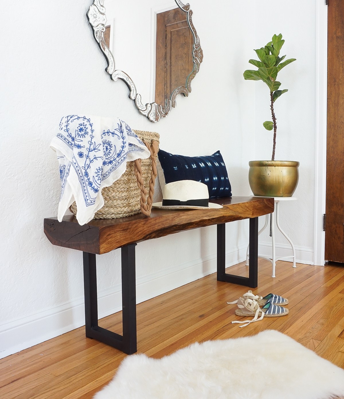 Live Edge Walnut Bench