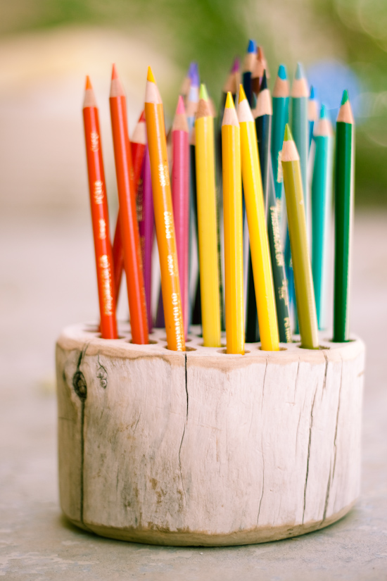 Wood Slice Pencil Holder