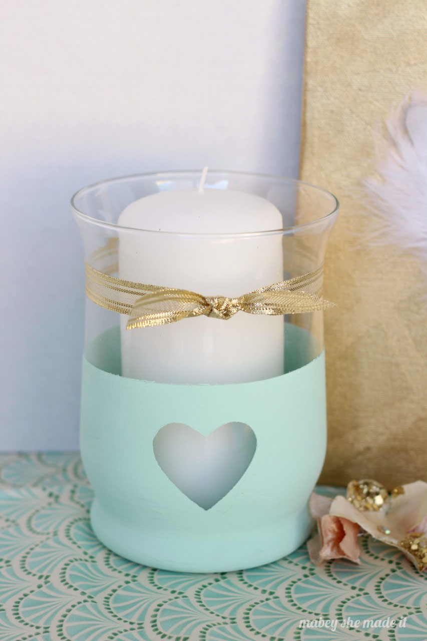 Chalk Paint Heart Candle Holder