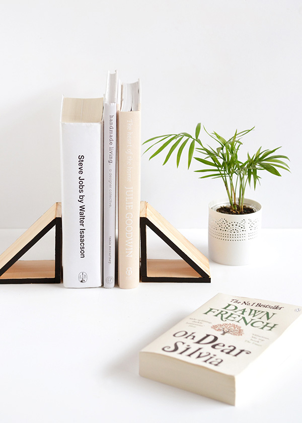 Wood Triangle Bookends