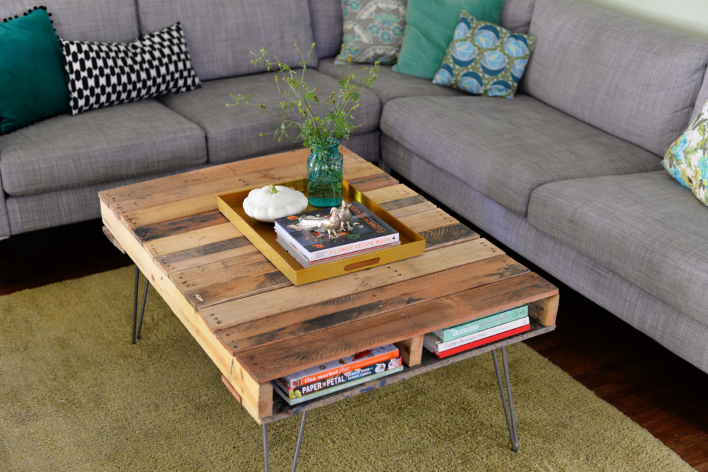 Pallet Table with Hairpin Legs