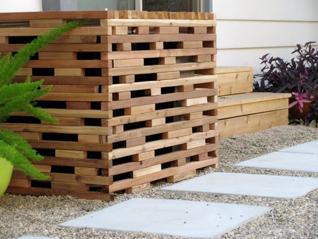 slatted wood screen